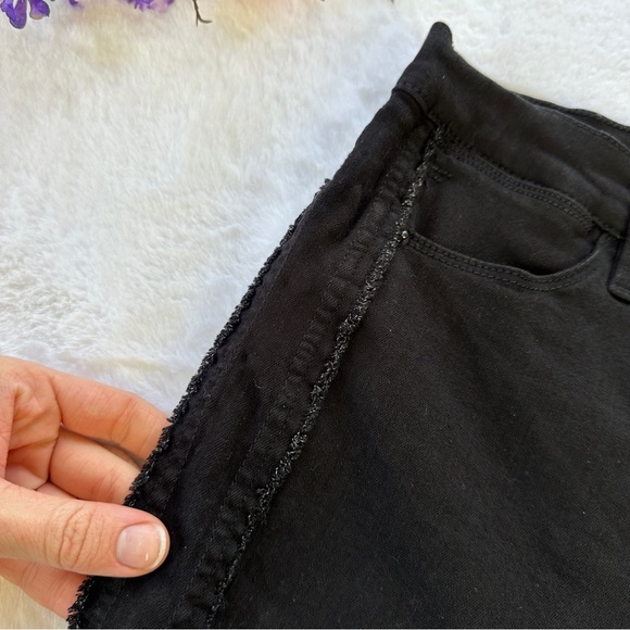 Frame Le High Skinny Black Raw Hem in Film Noir Size 28 - Picture 4 of 10